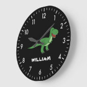 Dinosaurier Personalisierter Individuelle Name zur Große Wanduhr (Winkel)