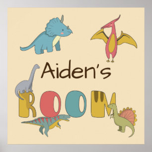 Dinosaurier, personalisierter Kindername Poster