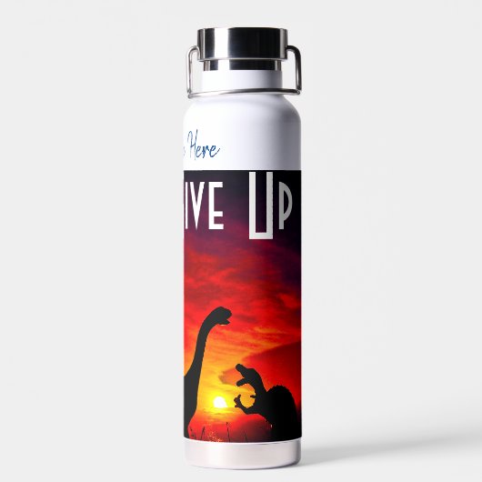 Dinosaurier - Personalisierter Name und Text Trinkflasche (Rückseite)