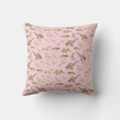 Dinosaurier Personalisiertes Foto und Name Rosa Kissen (Rückseite)