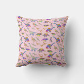 Dinosaurier Personalisiertes Foto und Name Rosa Kissen (Rückseite)