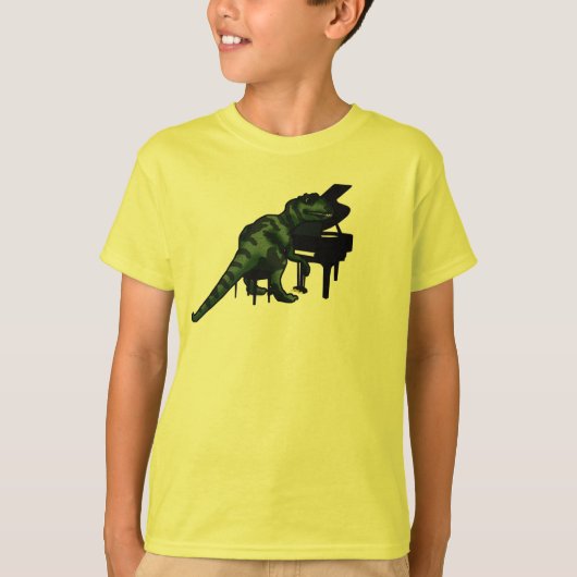 Dinosaurier-Pianist T-Shirt (Vorderseite)
