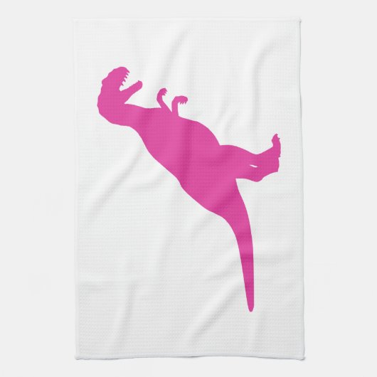 Dinosaurier Pink Geschirrtuch (Vertikal)