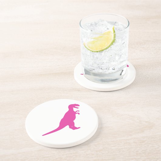 Dinosaurier Pink Getränkeuntersetzer (Seite)