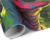 Dinosaurier Pink Jungle Geburtstagskinder Geschenkpapier (Rolleneckpunkt)