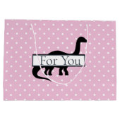 Dinosaurier Pink Poker Pattern Große Geschenktüte (Rückseite)