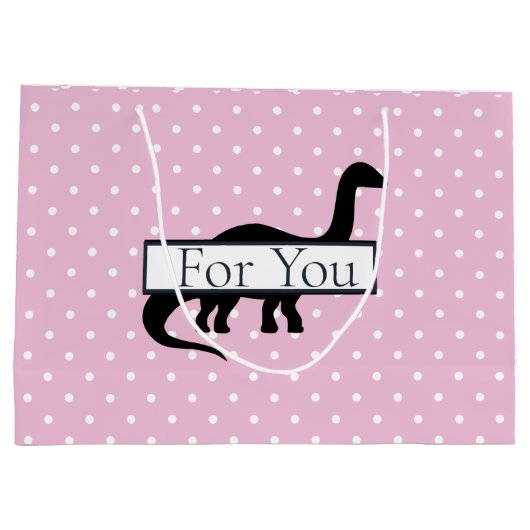 Dinosaurier Pink Poker Pattern Große Geschenktüte (Rückseite)