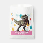 Dinosaurier Pink T Rex Geschenktütchen (Vorderseite)