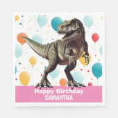 Dinosaurier Pink T Rex Serviette (Vorderseite)