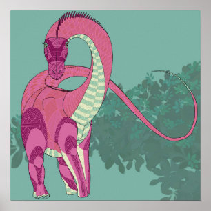 Dinosaurier-Plakat - Diplodocus-Dame Poster