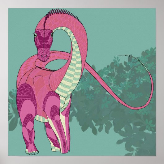 Dinosaurier-Plakat - Diplodocus-Dame Poster (Vorne)