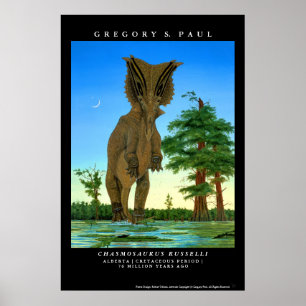 Dinosaurier-PlakatChasmosaurus Gregory Paul Poster