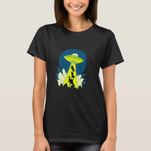 Dinosaurier Planet Raumschiff Entführung Ufo Außer T-Shirt (Vorderseite)