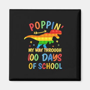 Dinosaurier Poppin ist mein Weg durch 100 Schultag Magnet