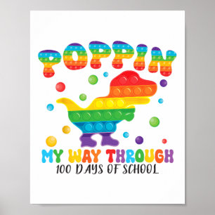 Dinosaurier Poppin meinen Weg durch 100 Schultage Poster