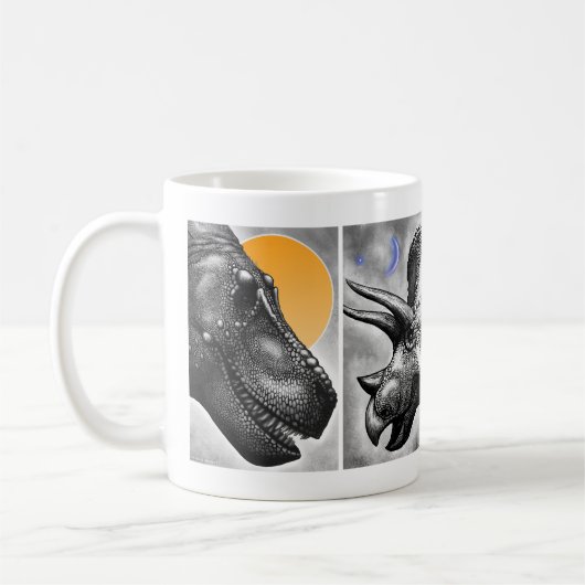 Dinosaurier-Porträt-Tasse Kaffeetasse (Links)
