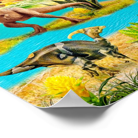 Dinosaurier Poster Dinosaurier Print T-rex (Ecke)