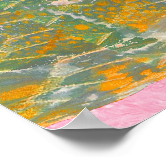 Dinosaurier Poster mit Butterfly Art Print (Ecke)