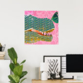 Dinosaurier Poster mit Butterfly Art Print (Heimbüro)