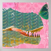 Dinosaurier Poster mit Butterfly Art Print (Vorne)