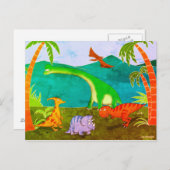Dinosaurier Postkarte (Vorne/Hinten)