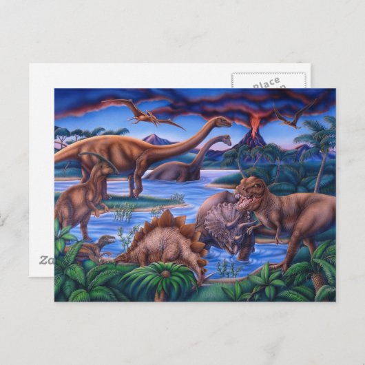 Dinosaurier Postkarte (Vorne/Hinten)