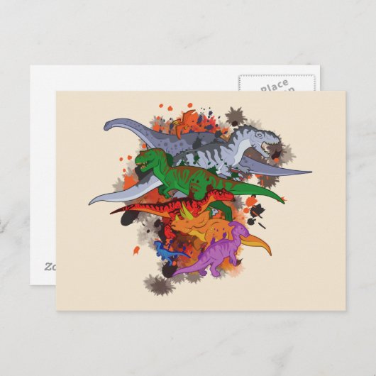 Dinosaurier Postkarte (Vorne/Hinten)