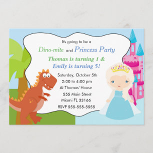 Dinosaurier Princess Einladung Kindergeburtstag Pa