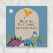 Dinosaurier, Pterodactyl, Footprint Baby Shower Geschenkanhänger (Vorderseite)