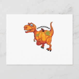 Dinosaurier Pumpkasaurus Halloween Erntedank Feiertagspostkarte