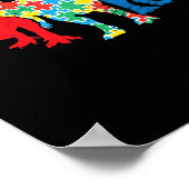 Dinosaurier Puzzle Dino Autismus Sensibilisierung Poster (Ecke)