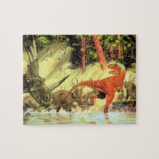 Dinosaurier-Puzzlespiel Gorgosaur Styracosaur Puzzle (Horizontal)