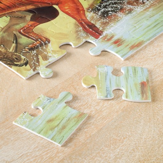 Dinosaurier-Puzzlespiel Gorgosaur Styracosaur Puzzle (Seite)