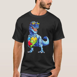 Dinosaurier-Puzzleteil Autismus-Bewusstsein Jungen T-Shirt