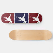 Dinosaurier-Quadrat-Muster des Spaß-blauen Rot-T Skateboard (Horizontal)