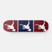 Dinosaurier-Quadrat-Muster des Spaß-blauen Rot-T Skateboard (Horizontal)