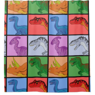 Dinosaurier-Quadrate Duschvorhang