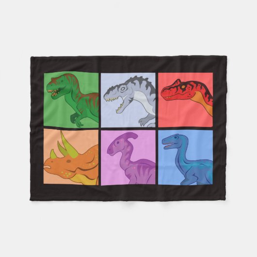 Dinosaurier-Quadrate Fleecedecke (Vorderseite (Horizontal))