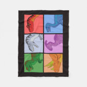 Dinosaurier-Quadrate Fleecedecke (Vorderseite)
