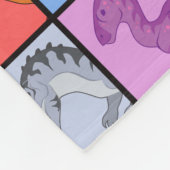 Dinosaurier-Quadrate (gekachelt) Fleecedecke (Ecke)