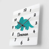 Dinosaurier Quadratische Wanduhr (Winkel)