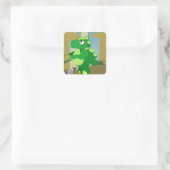 Dinosaurier Quadratischer Aufkleber (Tasche)
