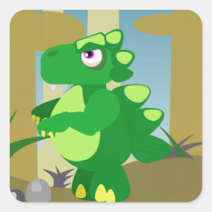 Dinosaurier Quadratischer Aufkleber
