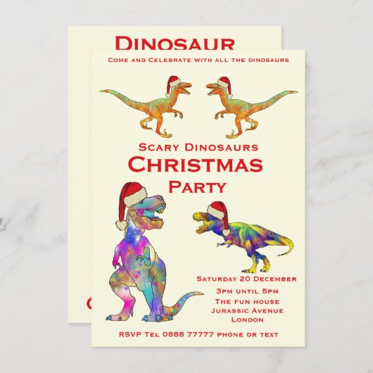 Dinosaurier Raptor T Rex Beängstigend Kids Weihnac (Vorne/Hinten)