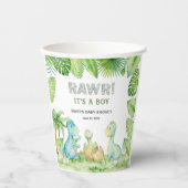 Dinosaurier Rawr Es ist eine Baby-Dusche Pappbecher (Vorderseite)