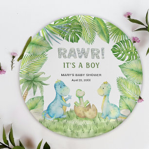 Dinosaurier RAWR Es ist eine Baby-Dusche Pappteller