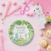 Dinosaurier RAWR Es ist eine Baby-Dusche Pappteller (Party)