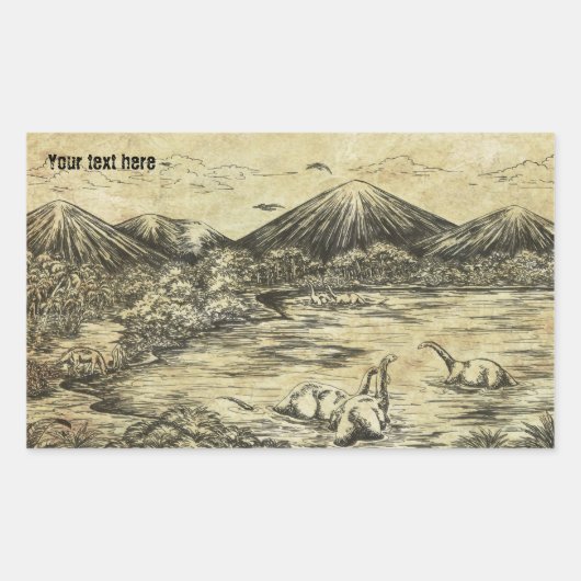 Dinosaurier Rechteckiger Aufkleber (Vorderseite)