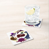 Dinosaurier Rechteckiger Pappuntersetzer (Vor Ort)