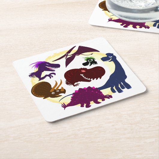 Dinosaurier Rechteckiger Pappuntersetzer (angewinkelt)